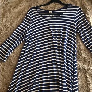 Stripped navy and white dress